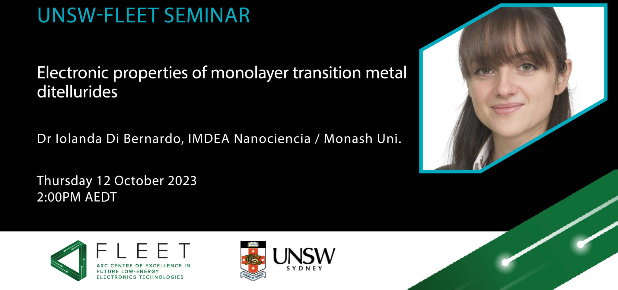 UNSWFLEET seminar. Electronic properties of monolayer transition metal ditellurides ARC